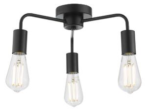 Dar Lighting Dena 3 Light Flush Ceiling Light In Matt Black Finish
