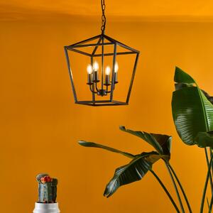 Dar Lighting Fionn 4 Light Ceiling Pendant Light In Matt Black Finish