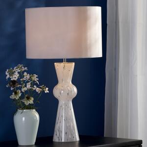 Dar Lighting Rheneas White Glass Table Lamp With Shade