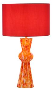 Dar Lighting Rheneas Red Glass Table Lamp With Shade