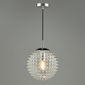Dar Lighting Hobnail Ceiling Pendant Light In Polished Chrome Finish With Clear Glass