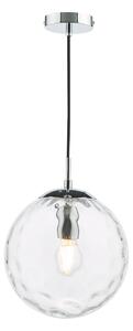 Dar Lighting Ripple Ceiling Pendant Light In Polished Chrome Finish With Clear Glass
