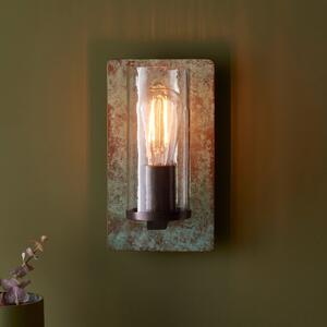 Artisan Wall Light In Verdigris Bronze Finish With Clear Glass