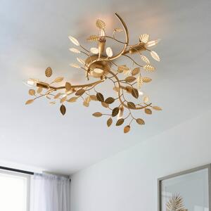 Flora 6 Light Flush Ceiling Light In Gold Leaf Finish