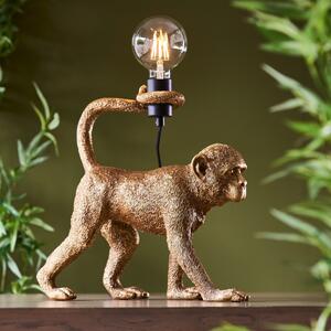 Endon 106792 Capuchin Monkey Table Lamp In Vintage Gold And Matt Black Finish