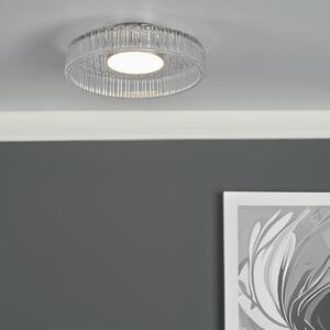 Dar Lighting Leena Flush Ceiling Light In Polished Chrome With Ribbed Glass LED LEE5208