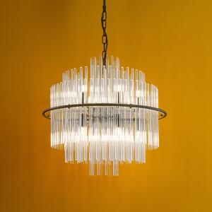 Dar Lighting Lukas 13 Light Glass Ceiling Pendant Light In Satin Black Finish LUK1722