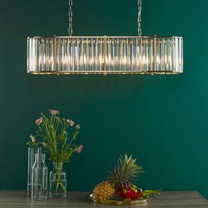 Dar Lighting Kiran 7 Light Glass Bar Ceiling Pendant Light In Natural Brass Finish KIR3435