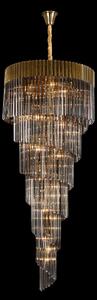 Prestige Metro Grand Spiral Ceiling Pendant Light In Brass With Smoked Sculptured Glass 90cm