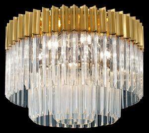 Prestige Metro Clear Sculptured Flush Ceiling Light In Brass Finish 60cm