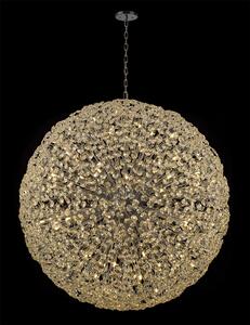 Fusion Grande Crystal Sphere Ceiling Pendant in Polished Chrome Finish 150cm
