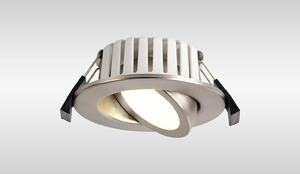 Oslo Dimmable Colour Changing Tilted LED Downlight In Brushed Nickel Finish IP65