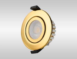 Oslo Dimmable Colour Changing Tilted LED Downlight In Brass Finish IP65