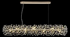 Fusion 14 Light Crystal Linear Ceiling Pendant In French Gold Finish