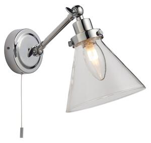 Endon 93853 Faraday Bathroom Wall Light In Chrome Finish With Clear Glass IP44