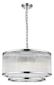 Impex Antigua 5 Light Tiered Ceiling Pendant Light In Polished Chrome Finish