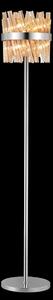 Hampton 8 Light Floor Lamp In Polished Nickel Finish With Amber Glass