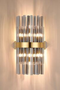 Hampton 8 Light Wall Light In Brass Finish With Smoked Glass
