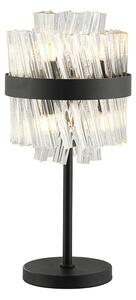 Hampton 6 Light Table Lamp In Satin Black Finish With Clear Glass