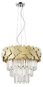 Impex Celine 6 Light Crystal Ceiling Pendant Light In Matt Gold Finish