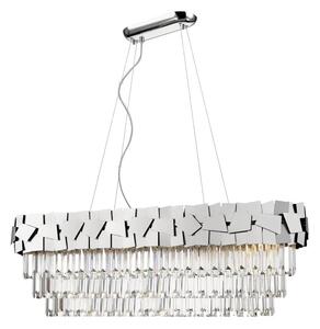 Impex Celine 9 Light Crystal Oblong Ceiling Pendant Light In Polished Chrome Finish