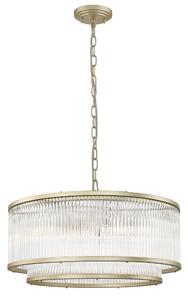 Impex Antigua 6 Light Tiered Ceiling Pendant Light In Matt Gold Finish