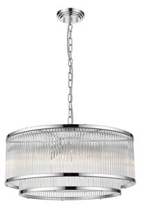 Impex Antigua 6 Light Tiered Ceiling Pendant Light In Polished Chrome Finish