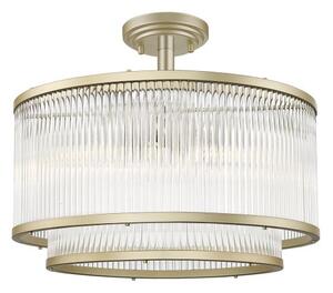 Impex Antigua 5 Light Semi Flush Ceiling Light In Matt Gold Finish