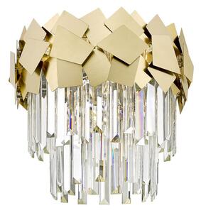 Impex Celine 4 Light Crystal Semi Flush Ceiling Light In Matt Gold Finish