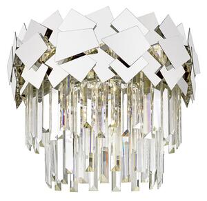 Impex Celine 5 Light Crystal Semi Flush Ceiling Light In Polished Chrome Finish