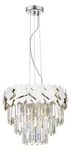 Impex Celine 6 Light Crystal Ceiling Pendant Light In Polished Chrome Finish