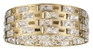 Impex Lola 6 Light Crystal Flush Ceiling Light In Matt Gold Finish