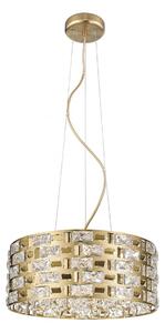 Impex Lola 6 Light Crystal Ceiling Pendant Light In Matt Gold Finish