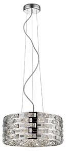 Impex Lola 6 Light Crystal Ceiling Pendant Light In Polished Chrome Finish