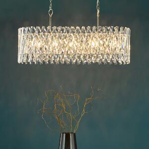 Dar Lighting Entwine 10 Light Ceiling Bar Pendant In Polished Nickel With Crystal