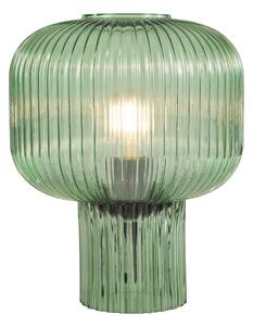Dar Lighting Demarius Green Ribbed Glass Table Lamp