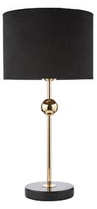 Dar Lighting Jillian Table Lamp In Polished Gold With Shade And Marble Stand