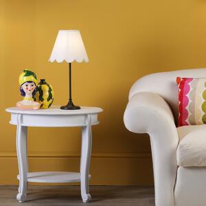 Dar Lighting Padme Table Lamp In Matt Black Finish With Scalloped Shade