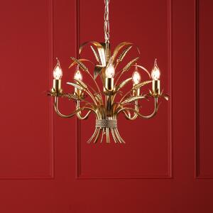 Dar Lighting Phaedra 5 Light Ceiling Pendant Light In Gold Finish