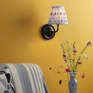 Dar Lighting Padme Wall Light In Matt Black With Blue Shade
