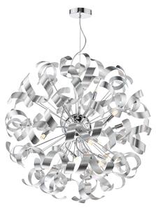 Dar Lighting Swash 12 Light Ceiling Pendant In Chrome With Aluminium Ribbons