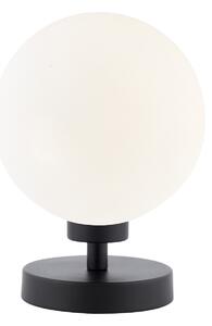 Dar Wisebuys Esben Touch Table Lamp In Matt Black And Opal Glass