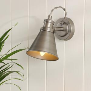 Laura Ashley Rufus Single Wall Spotlight In Industrial Nickel Finish