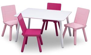 Delta Children Kids Table and Chair Set White and Pink