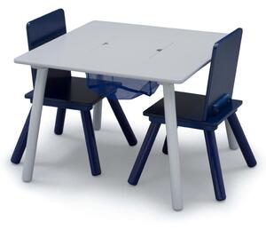 Delta Children Kids Table and Chair Set with Storage Grey and Blue