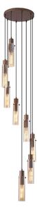 Searchlight Sweden II 8 Light Cluster Ceiling Pendant In Mocha With Amber Glass 88920-8MO