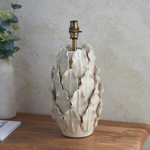 Endon 111250 Layered Leaf Large Table Lamp Base In Ivory Crackle Glaze