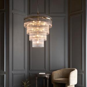 Endon 112576 Marietta 16 Light Ceiling Pendant In Antique Brass With Clear Glass