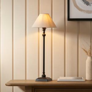 Endon 118121 Lille Table Lamp In Matt Black Finish With 22 cm Natural Linen Shade