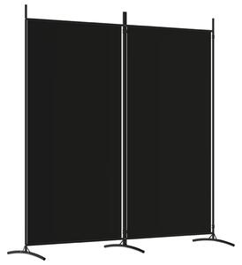 2-Panel Room Divider Black 175x180 cm Fabric